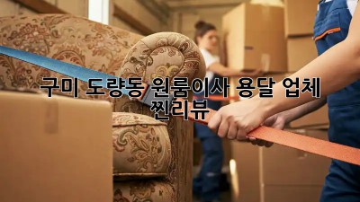 구미 도량동 원룸이사 용달 업체 찐리뷰! ✨