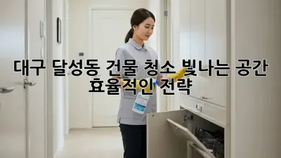 대구 달성동 건물 청소: 빛나는 공간, 효율적인 전략